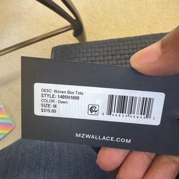 Unused MZ Wallace woven medium box tote in Dawn. Comes with dust bag and tag. - Picture 8 of 10